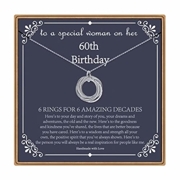 IEFLIFE 60th Birthday Gifts for Women - 6 Circle Necklaces
