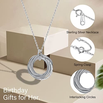 60th Birthday Gifts for Women - IEFLIFE Circle Necklaces