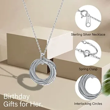 60th Birthday Gifts for Women - IEFLIFE Circle Necklaces