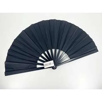 STHUAHE Large Folding Fans Rave Hand Fans Festival Fans for Women Men, Chinese Japanes Hand Held Fol...