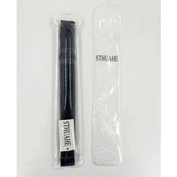 STHUAHE Large Folding Fans Rave Hand Fans Festival Fans for Women Men, Chinese Japanes Hand Held Folding Fan for Music Festival, EDM, Performance, Gifts, Party, Decoration (Black)