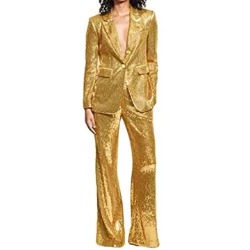 Sequins Women Suits Set Blazer Ladies Wedding Party Wear