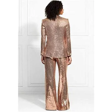 Sequins Women Suits Set Blazer Ladies Wedding Party Wear