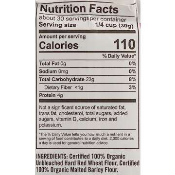 King Arthur Organic All Purpose Flour, Premium Baking Flour for Bread, Pizza Dough, and Pastries, Unbleached and Non-GMO, Versatile for All Your Baking Needs, 32 oz (2 lbs)