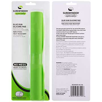 Surebonder Silicone Pad for Hot Glue Gun Projects, Flexible & Heat Resistant Surface For Easy Cleanup Or Use for Tracing Projects, Size: 8" x 8" (6100)