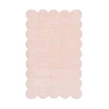 Elegant Handmade Pink Wool Area Rug - Anthrofy Selena Scallop
