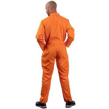 Ann Arbor T-shirt Co. Prisoner Jumpsuit | Orange Prison Inmate Halloween Costume Unisex Jail Criminal