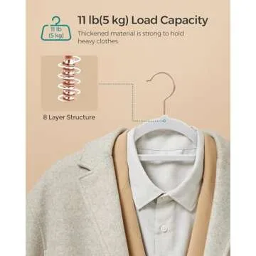 SONGMICS Velvet Hangers, Set of 60 Clothes Hanger with Rose Gold Swivel Hook, Non-Slip, and Space-Saving, 0.2-Inch Thick, 17.1-Inch Long for Coat, Shirt, Dress, Pants, Tie, Cloud White UCRF0021W01