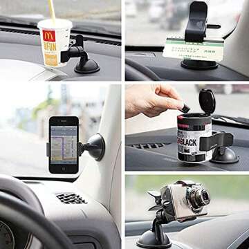 Universal Suction Cup Phone Holder Windshield Car Phone Mount 360 Rotation Dashboard Cell Phone Holder Compatible with iPhone 14 13 12 11 Pro X Xs Xr Max 7 8 6 Plus Galaxy Note All Phone