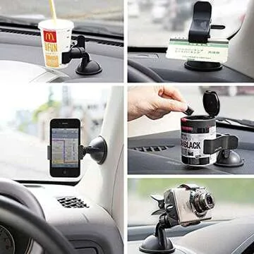 Universal Suction Cup Phone Holder Windshield Car Phone Mount 360 Rotation Dashboard Cell Phone Holder Compatible with iPhone 14 13 12 11 Pro X Xs Xr Max 7 8 6 Plus Galaxy Note All Phone