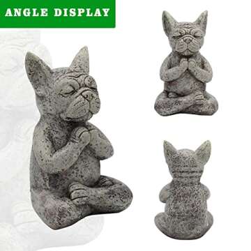 Meditating Dog Statue Buddha - Zen Bulldog Garden Decor