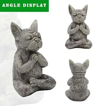 Meditating Dog Statue Buddha - Zen Bulldog Garden Decor