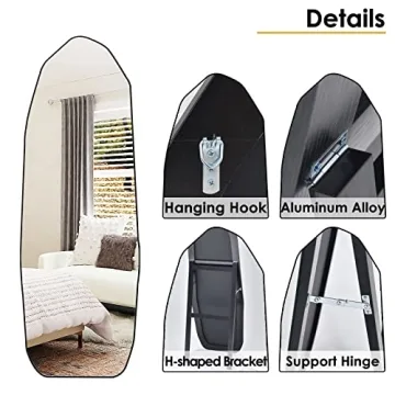 HARRITPURE 64" Full Body Irregular Mirror for Home Decor