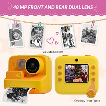 Mafiti Kids Instant Print Camera 48MP Fun Toy for Kids