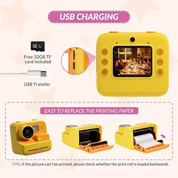 Mafiti Kids Instant Print Camera 48MP Fun Toy for Kids