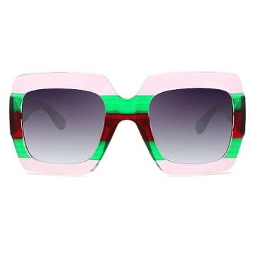 STORYCOAST Oversized Square Sunglasses Womens Retro Shades Luxury Big Sun Glasses UV400 Protection