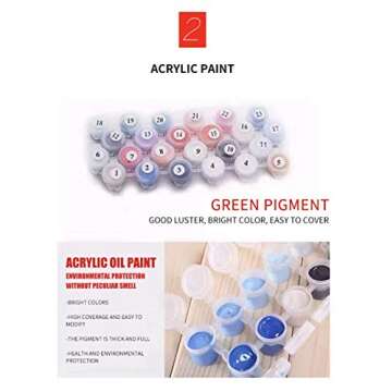 COLORMAIZE DIY Paint by Numbers Kit for Kids & Adults, Rolled Creases-Free Canvas Oil Painting, Paint by Numbers for Adults with Paint Brushes, Acrylic Paints 16" W x 20" L - Night Venice