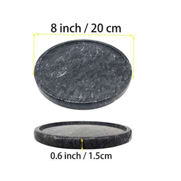 Natural Marble Tray - Chic 8-Inch Round Vanity Tray for Jewelry and Decor