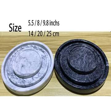 Natural Marble Tray - Elegant 8" Round Decorative Tray