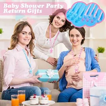 Cute Baby Shower Pacifiers Necklace Set for Parties