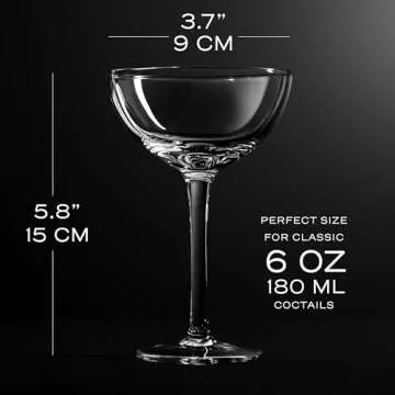 Vintage Crystal Champagne Coupe Glasses Set of 6