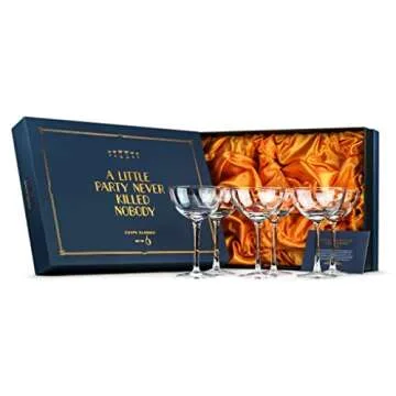 Vintage Crystal Champagne Coupe Glasses Set of 6