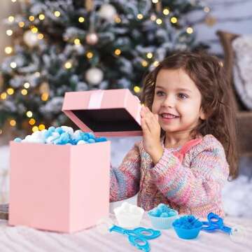 EZdhuawuse Winter Fine Motor Toys - 270Pcs Christmas Counting Sorting Sensory Bin Filler Set for Kids Winter Counting Toy with Felt Snowflakes Pom Poms Cup Clip for Preschool Education Activities