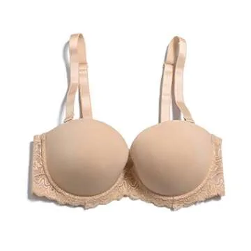 YANDW Strapless Lightly Padded Bra with Clear Back