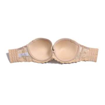 YANDW Strapless Lightly Padded Bra with Clear Back