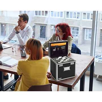 Vaultz Locking File Organizer Box - Portable Secure Storage for Documents