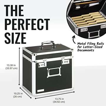 Vaultz Locking File Organizer Box - Secure Document Storage