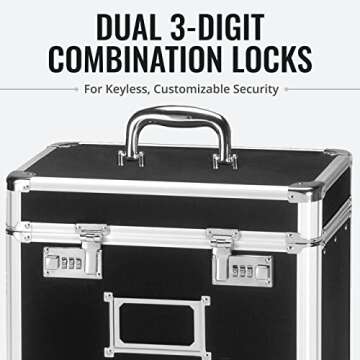 Vaultz Locking File Organizer Box - Secure Document Storage