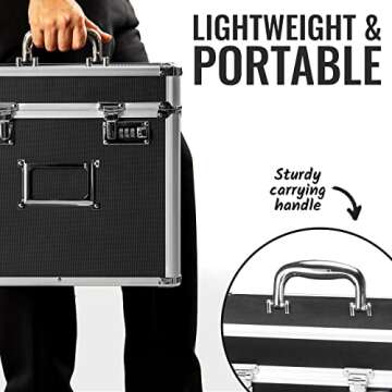 Vaultz Locking File Organizer Box - Secure Document Storage