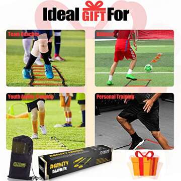 POWER GUIDANCE Agility Ladder 20 Feet with Cones for Enhanced Speed Training