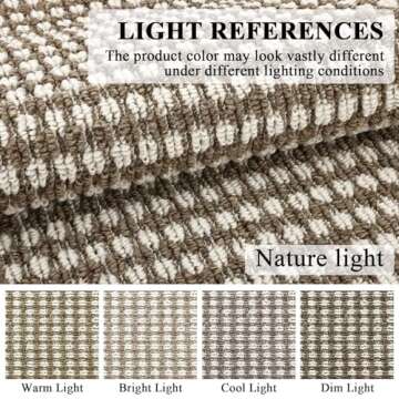 Ileading Brown Runner Rugs for Hallway 2'x8' Non Slip Farmhouse Long Kitchen Floor Mats with Rubber Backing Absorbable Throw Rugs Machine Washable Indoor Decor Carpet for Corridor Petmat Entryway