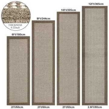 Ileading Brown Runner Rugs for Hallway 2'x8' Non Slip Farmhouse Long Kitchen Floor Mats with Rubber Backing Absorbable Throw Rugs Machine Washable Indoor Decor Carpet for Corridor Petmat Entryway