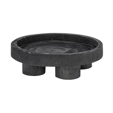 Bloomingville Wood Dessert Pedestal Tray in Elegant Black