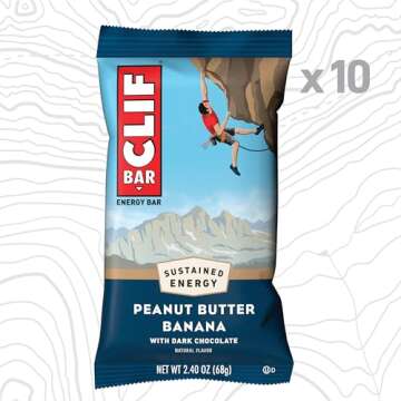 CLIF BAR - Peanut Butter Banana with Dark Chocolate Flavor - Energy Bars - Organic & Plant-Based (10...