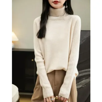 Chanyarn 100% Merino Wool Women's Turtleneck Sweater