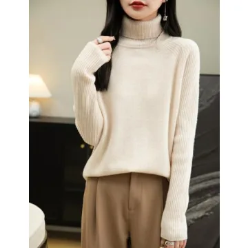 Chanyarn 100% Merino Wool Women's Turtleneck Sweater