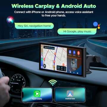 Upgrade Your Vehicle with LAMTTO 9.26" Wireless Carplay Touchscreen & Dashcam
