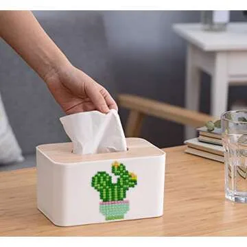 BENBO 8Pcs Cactus Diamond Painting Stickers for Kids and Adult Beginners, DIY 5D Easy Diamond Embroidery Painting Kit by Numbers Cacti Mosaic Crystal Gems Arts Crafts