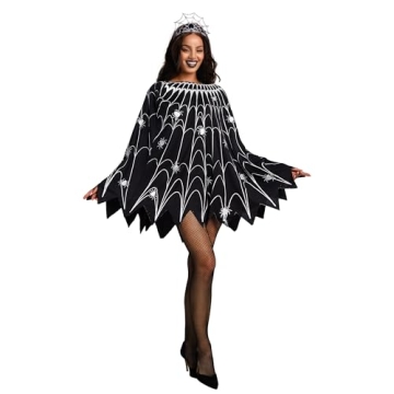 Spooktacular Creations Spider Costume Adult Woman, Halloween Poncho Costume, Spider Web Dress Poncho...