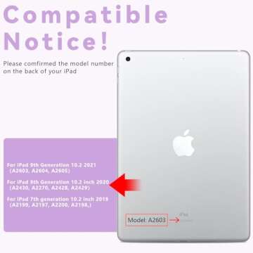 HOTLIFE Case with Keyboard for iPad 10.2,Touch Trackpad Keyboard Case for iPad 9th Generation/8th/7th Gen, 10 Corlor Backlit - 360° Rotatable Protective Cover with Pencil Holder