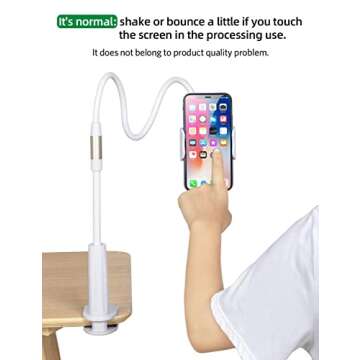 Cell Phone Holder, BENKS Universal Flexible Long Arms Mobile Phone Holder Desktop Bed Lazy Bracket Mobile Stand Support All Mobiles, for Bedroom, Kitchen, Office, Bathroom Etc(Supreme in 900mm Length)