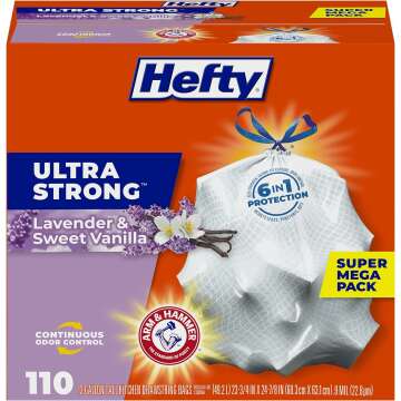 Hefty Ultra Strong 13 Gallon Trash Bags - 110 Count Leak & Puncture Resistant with Odor Neutralizer