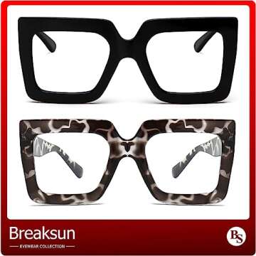 Breaksun Oversized Blue Light Glasses for Women