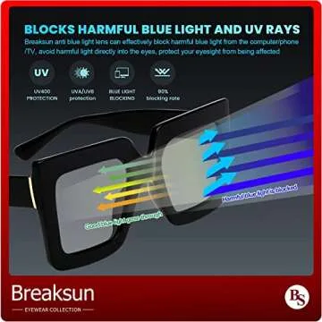 Breaksun Oversized Blue Light Glasses for Women