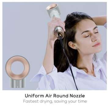 IG INGLAM MegaAIR Styler Air Styling & Drying System, Professional Interchange Hair Dryer Brush 110,000 RPM Brushless BLDC Motor Ionic Hot Air Volumizing and Shape, Gray