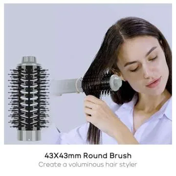 IG INGLAM MegaAIR Styler Air Styling & Drying System, Professional Interchange Hair Dryer Brush 110,000 RPM Brushless BLDC Motor Ionic Hot Air Volumizing and Shape, Gray